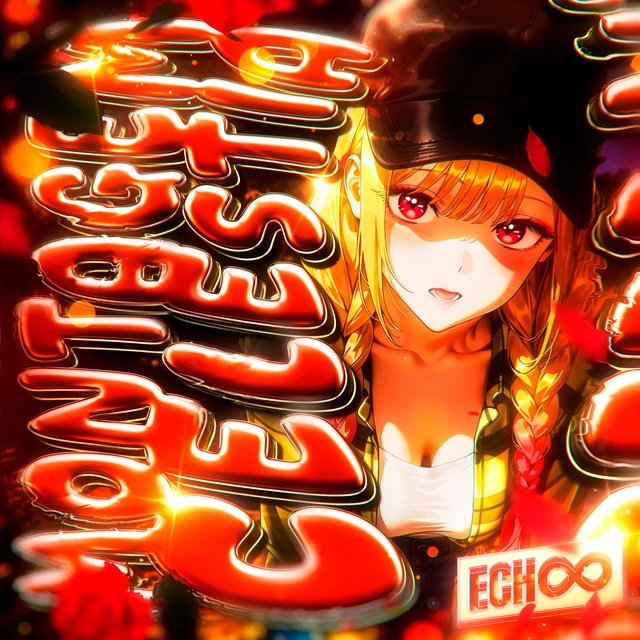 Orange and red artwork with a character in a cap